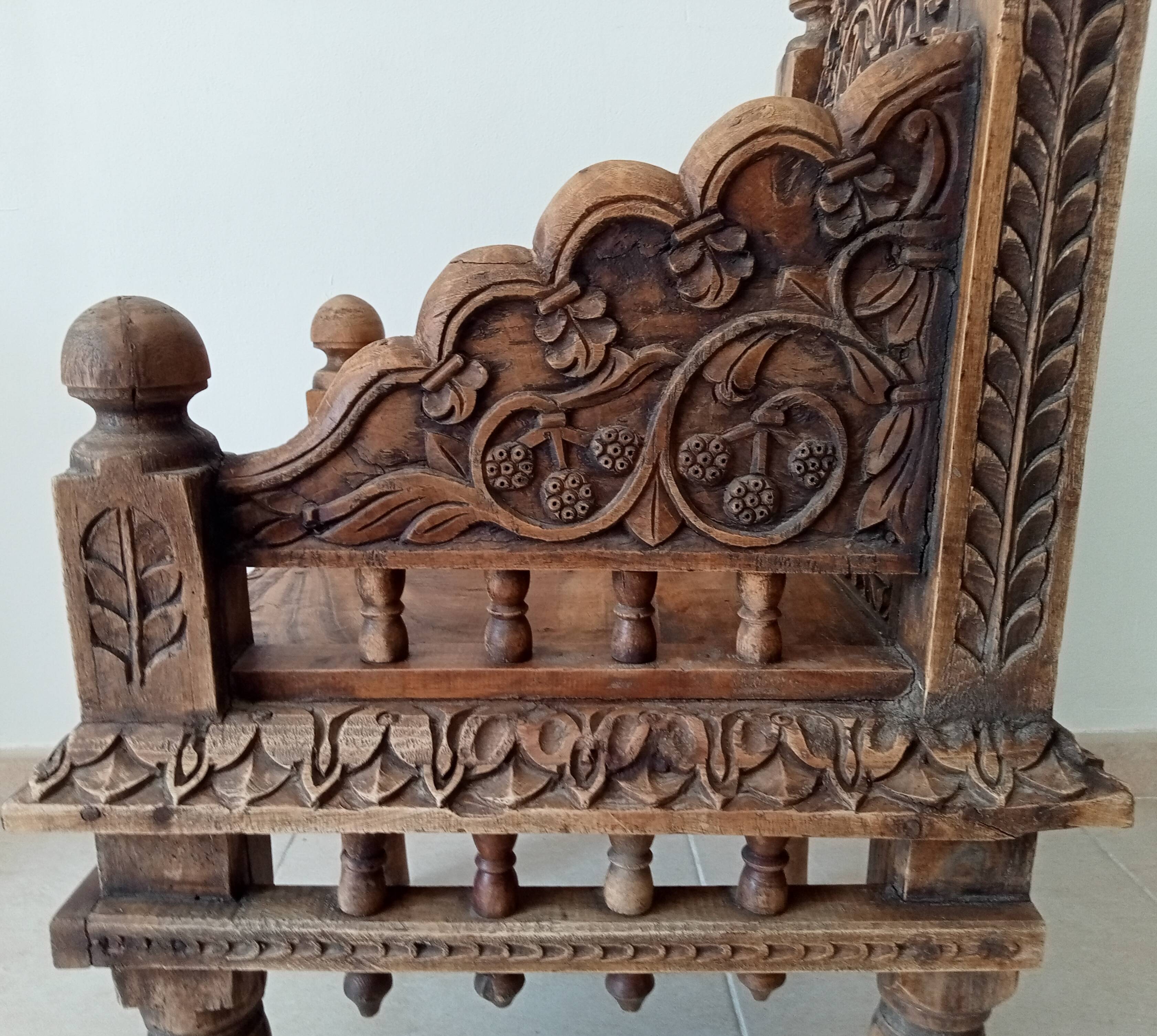 Fauteuil Ancien Pidha Rajasthan XIXeme en Palissandre