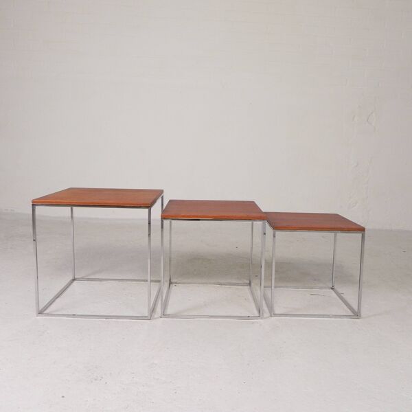 Ensemble de 3 tables d'appoint, ensemble mimi, années 1960