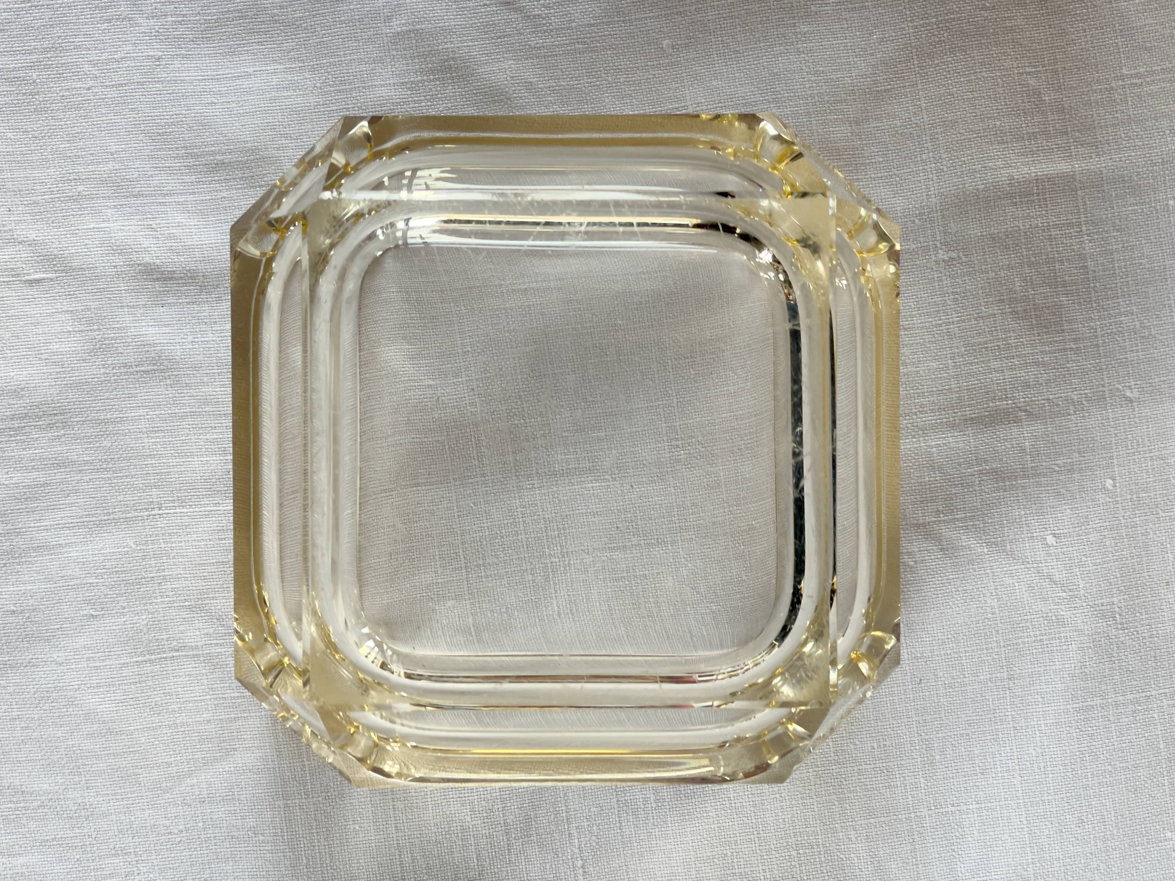 Baccarat Art Deco crystal square ashtray