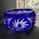 Cobalt blue cut crystal salad bowl – irena poland