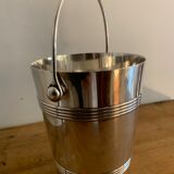 Pair of luc Lanel Christofle Gallia silver metal ice buckets 1940