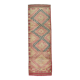 3x9 red & blue herki vintage runner rug 92x286cm