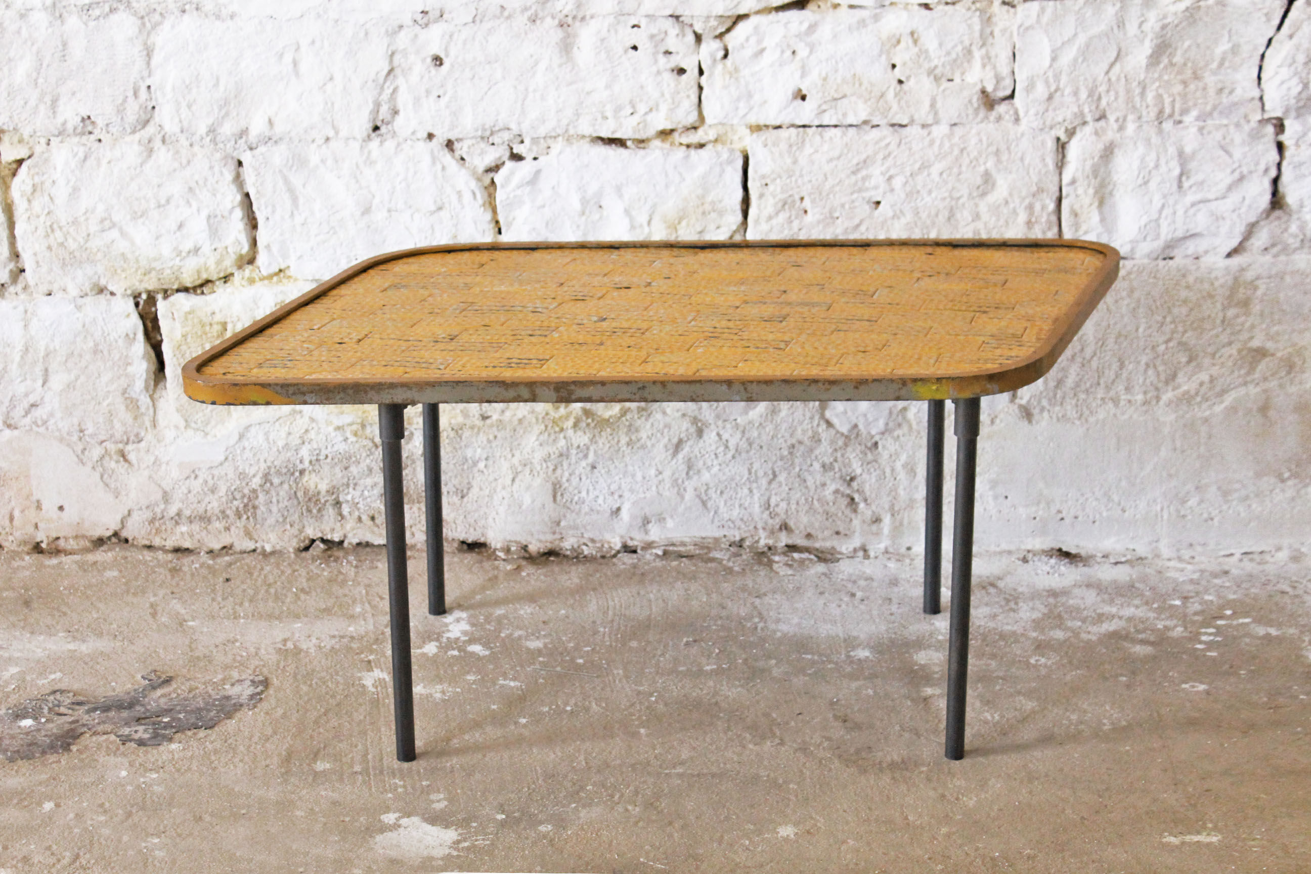1950s vintage yellow coffee table
