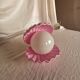 Pink shell and opaline pearl lamp, Saint-Jacques, France, 1970