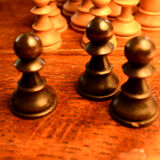 Old Staunton chess set in late nineteenth century wood