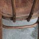 Curved wooden armchair