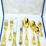Prestige case for Odiot cutlery, solid silver and gold
