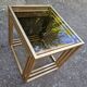 Vintage 1980s gold metal and smoked glass nesting tables