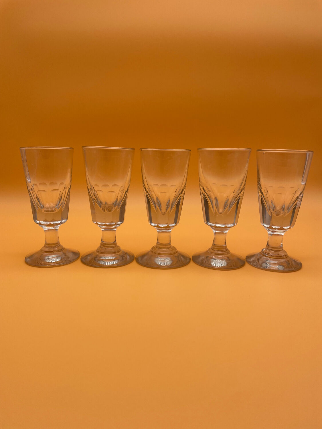 Absinthe stemmed glasses, digestive end 19 th