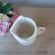 Pichet vintage en barbotine hibou blanc et rose, Japon signé Fratelli Gialletti