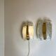 Glass and brass wall lights by Doria, 1960s