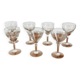 7 chiseled red wine glasses from the 20s/30s, new