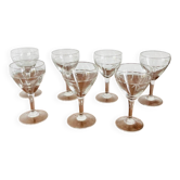 7 verres à vin rouge ciselés années 20/30 neufs
