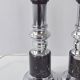 Paire de lampes vintage en marbre & acier 1970