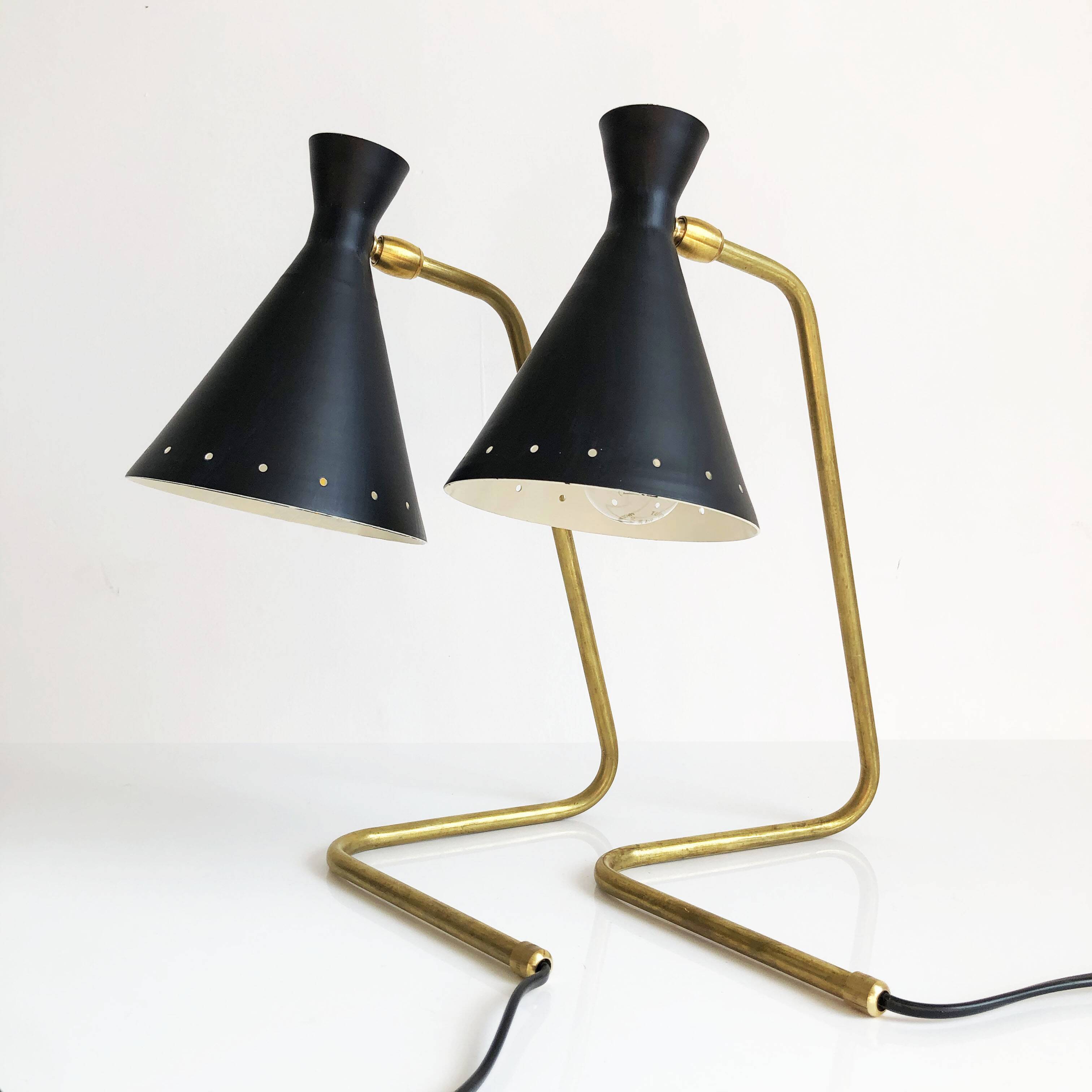 Pair of Italian “cocotte” lamps. 50s design