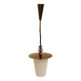 Lantern suspension in brass and opaline year 60