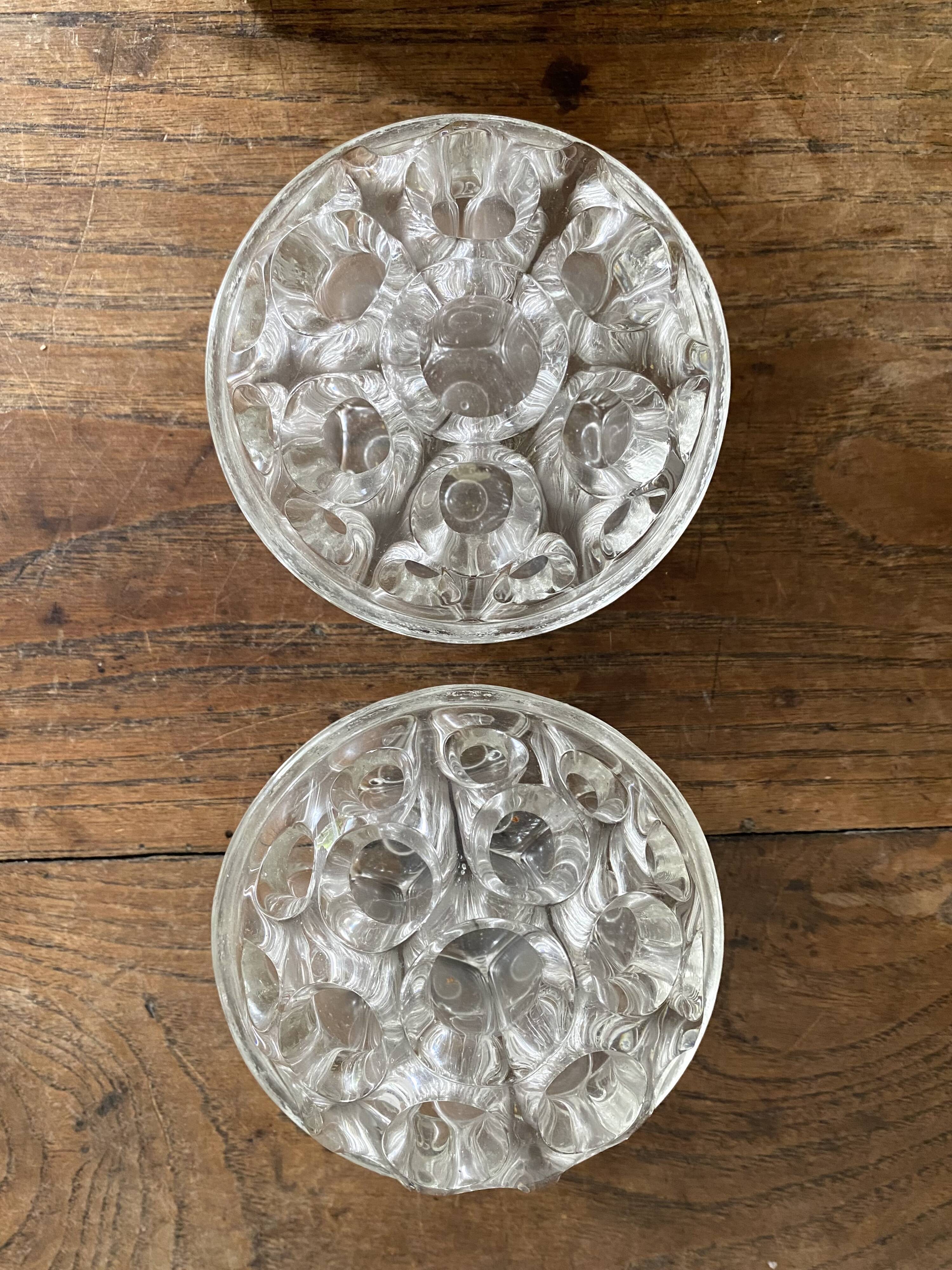 Molded glass flower picks