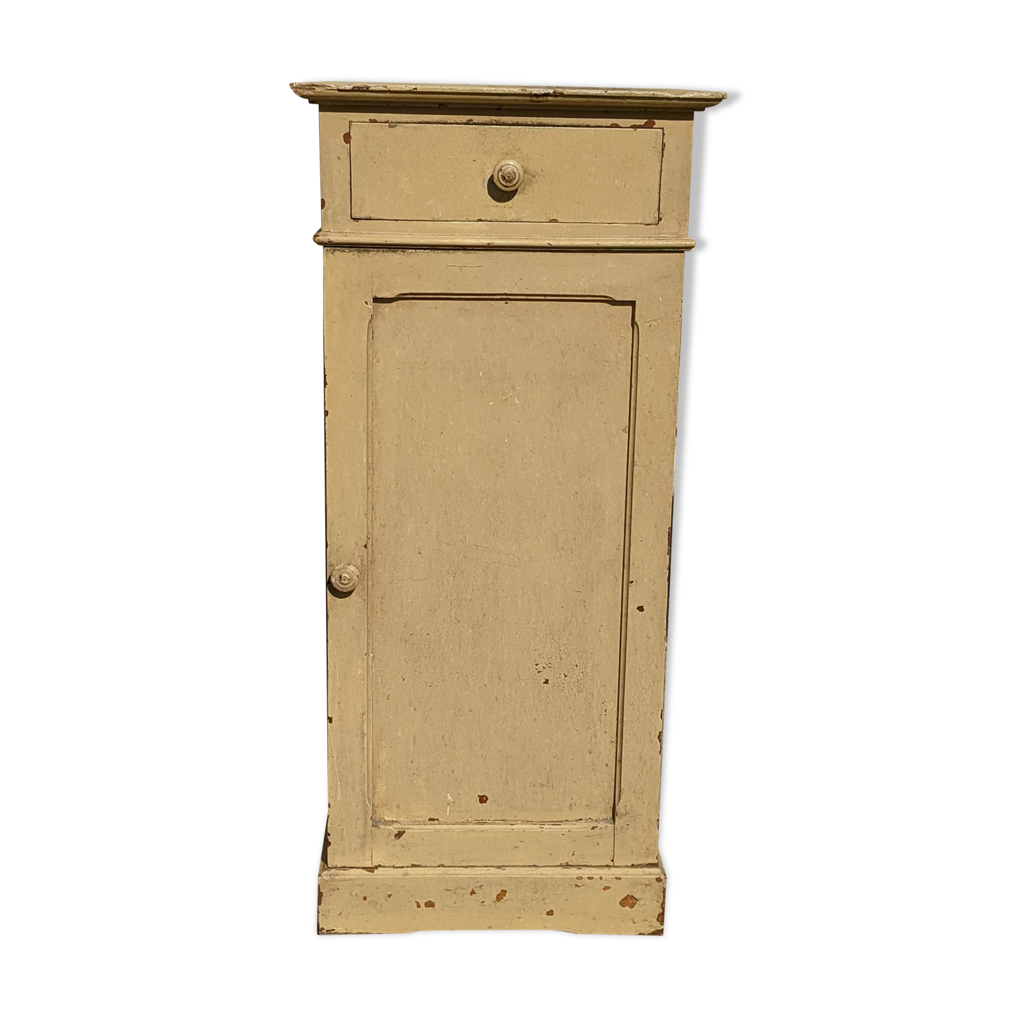 Old wooden bedside yellow patina circa 1900