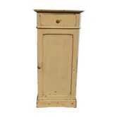 Ancien chevet en bois patine jaune circa 1900