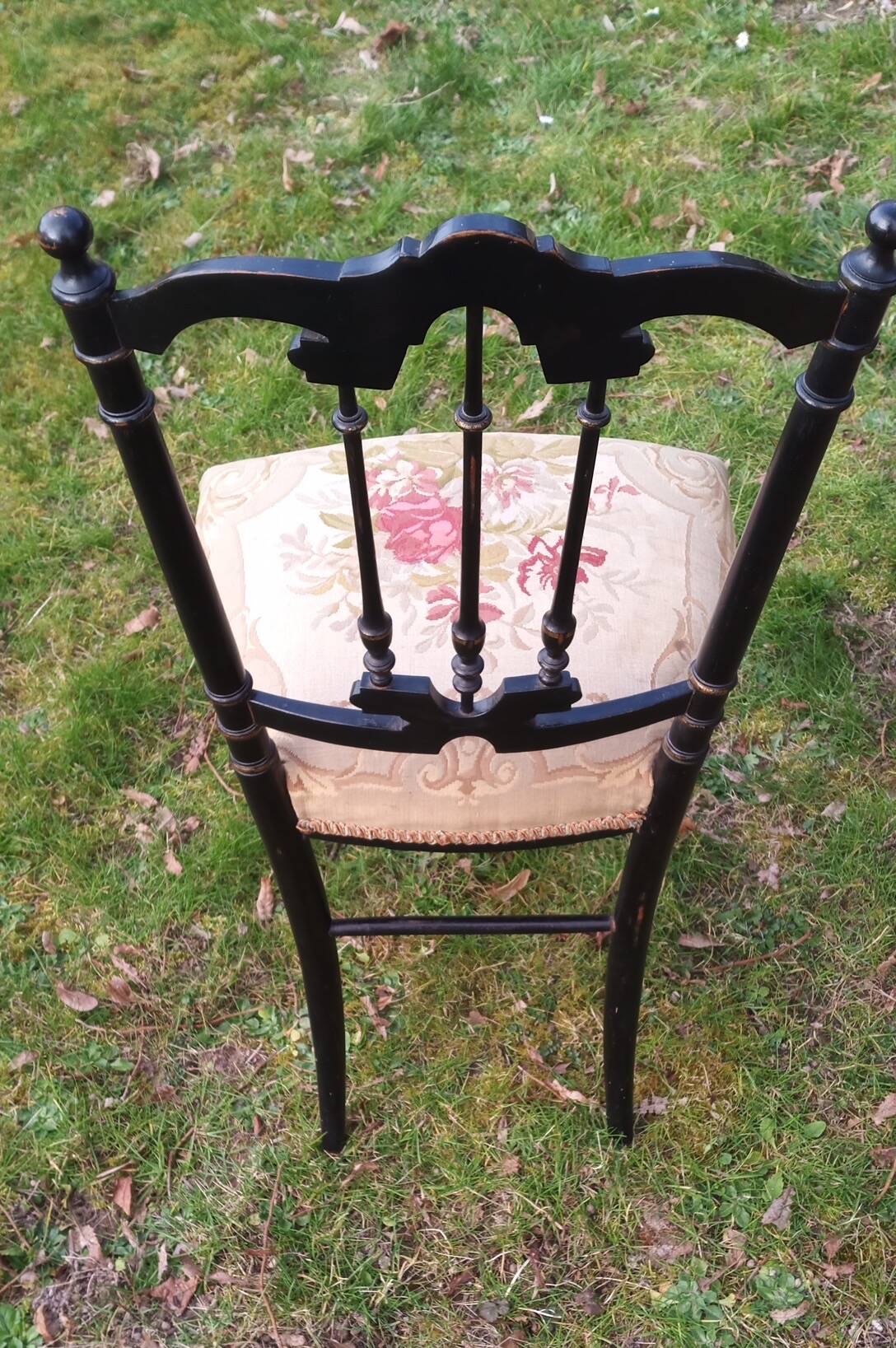Chaises Napoléon III noires et dorées