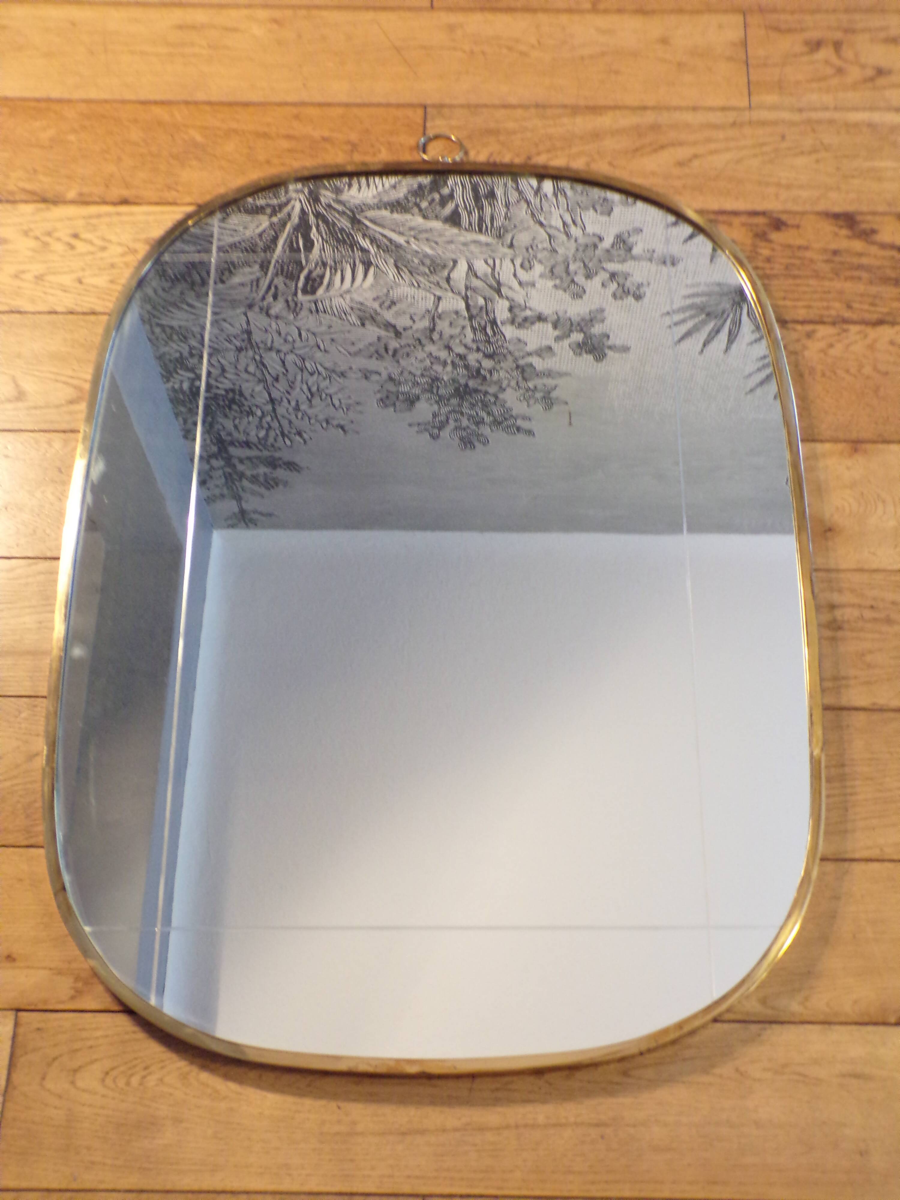 Mirror 60x80 cm brass frame