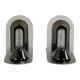 Pair of vintage stainless steel and glass wall lights