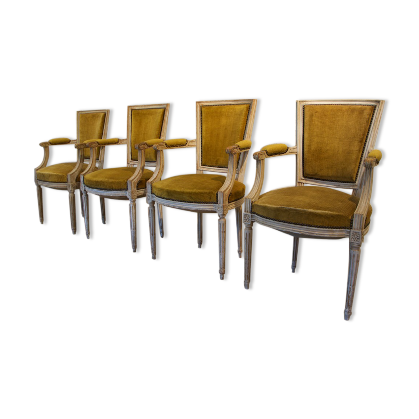 Series of four chairs Louis XVI 1940'