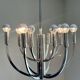 Chrome chandelier with 12 lights in the style of Gaetano Sciolari – 1970s