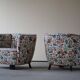 Set of curved Danish club chairs from the mid-century, Viggo Boesen style, 1940s.