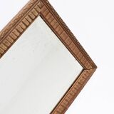 Old beveled mirror, carved frame, mercury glass