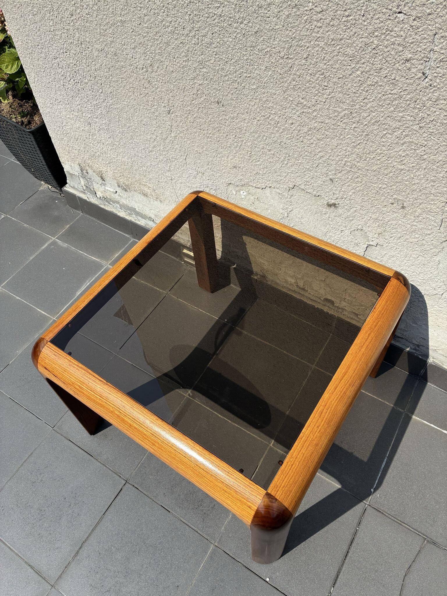 Danish coffee table in oak and teak, 1970s