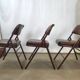 Rare suite de 3 chaises Samsonite 1977 assise marron