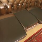Vintage brown leather chesterfield sofa