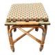 Tabouret en bambou et laiton avec le coussin