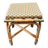 Bamboo and brass stool with cushion