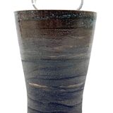 Mid-century style dark green ceramic vase, Gabriele Bucci Italy ca. 2000s