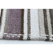 1970s Vintage Turkish Oushak Handmade Wool Cotton Purple Runner Rug 155x186