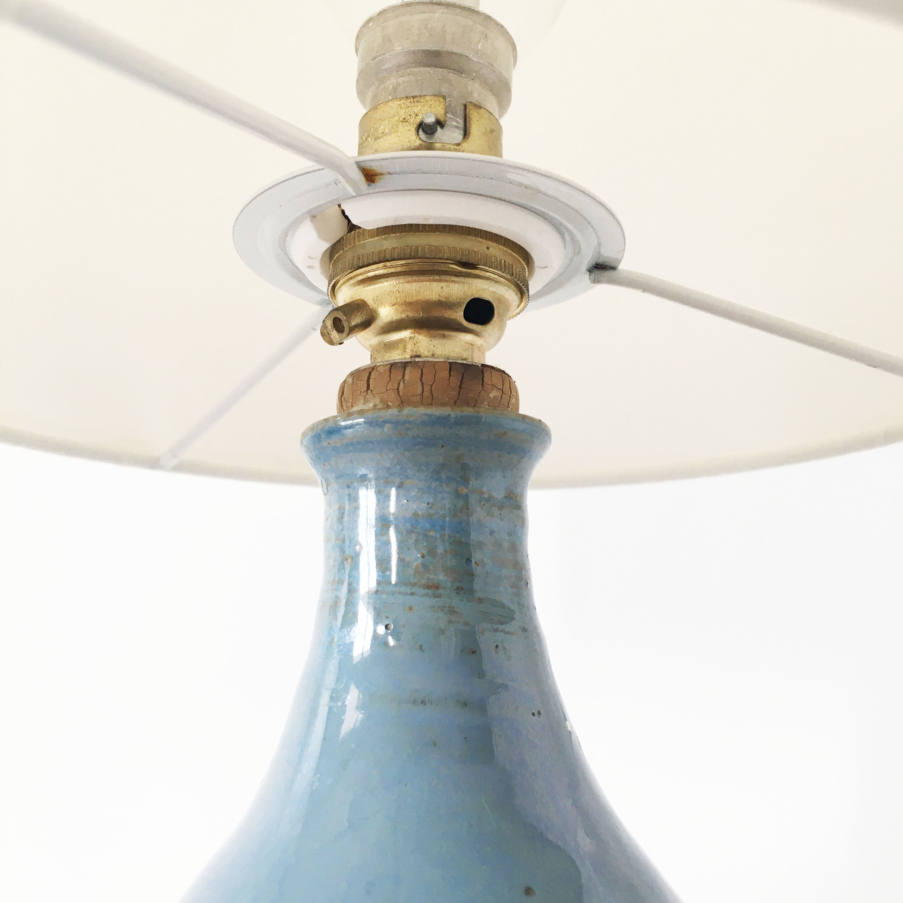 Vintage blue sandstone lamp 1960