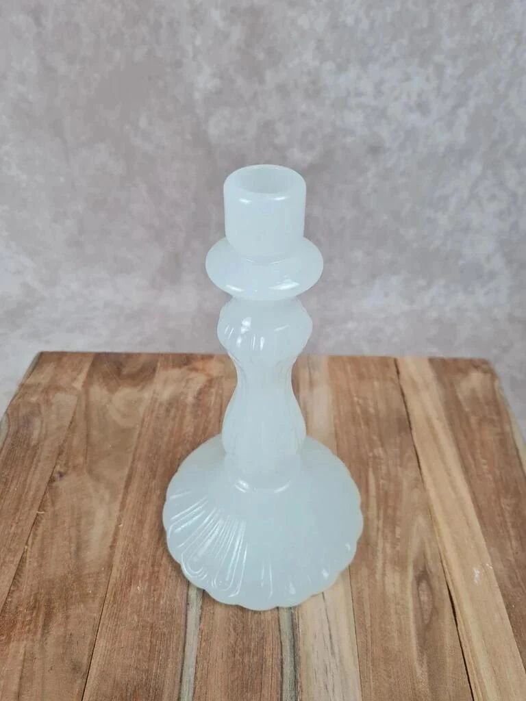 Vintage white opaline candlestick
