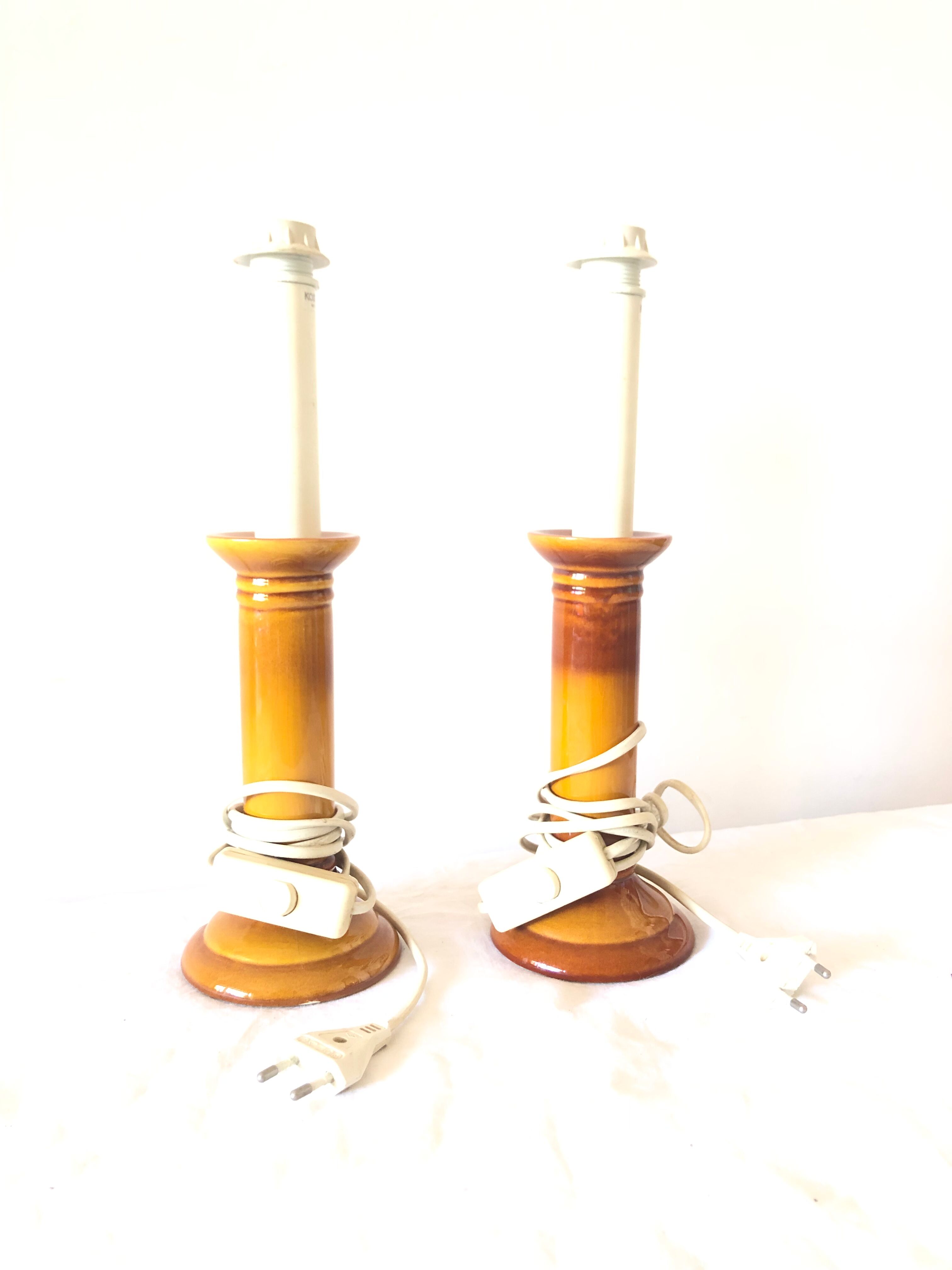 Paire  de lampe fabrication française Kostka vintage.