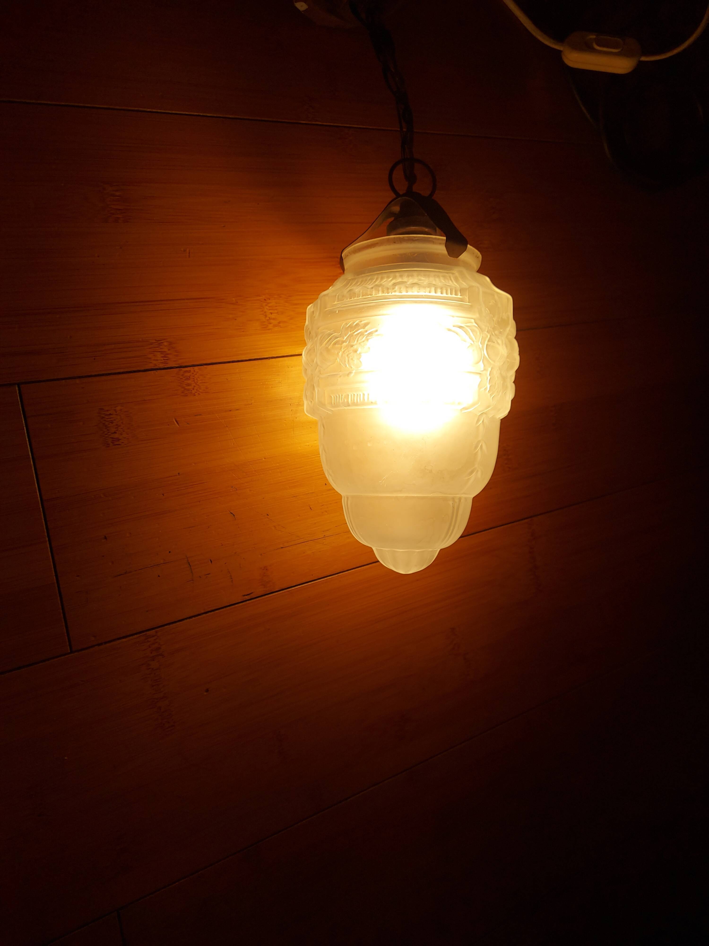 Art Deco chandelier in molded blown glass