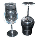 Lot de 2 grand verres à vin en cristal - ballon de dégustation œnologie H20cm