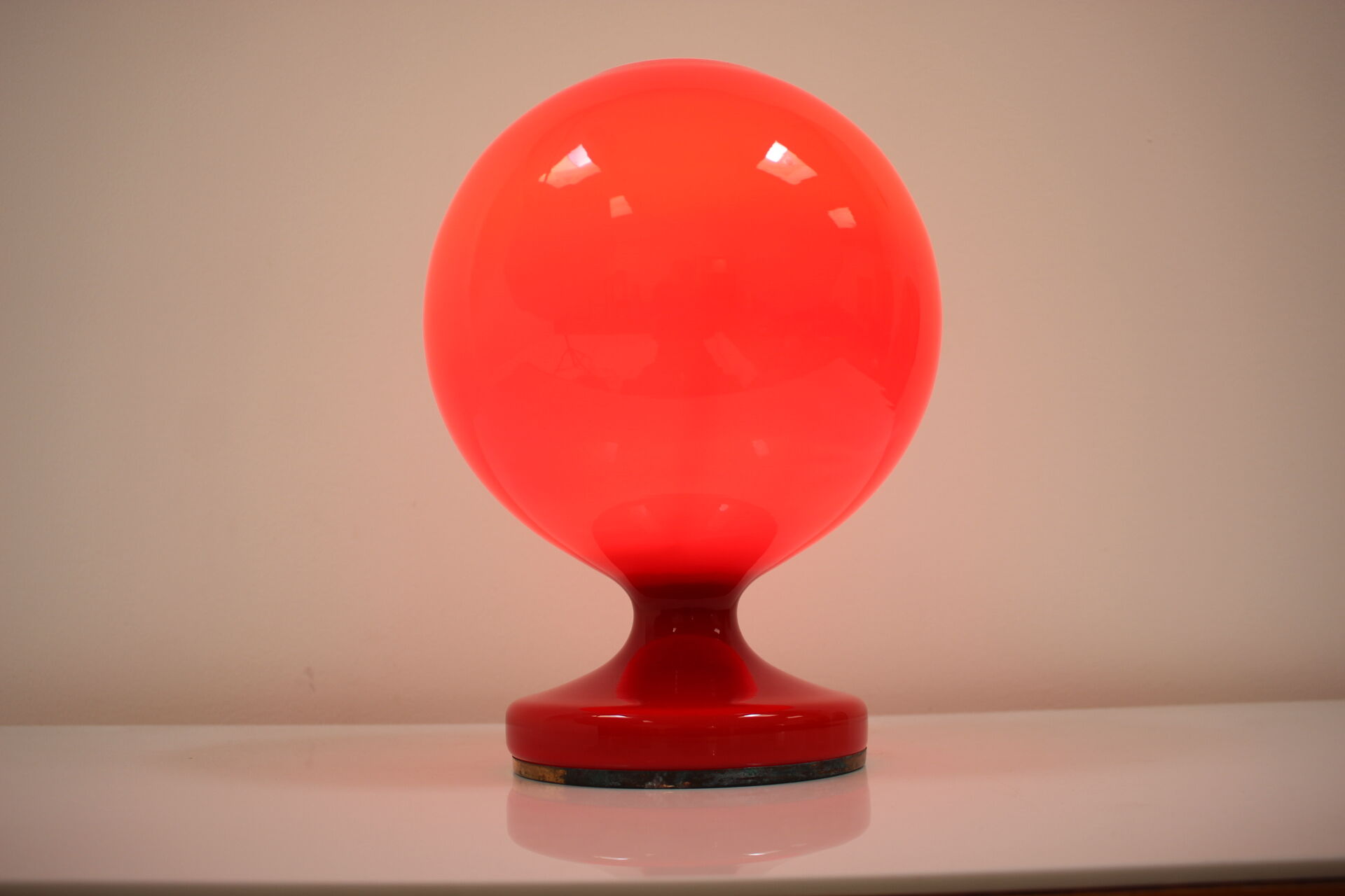 Mid-century all-glass table lamp Osvětlovací sklo Valašské meziříčí, 1970's