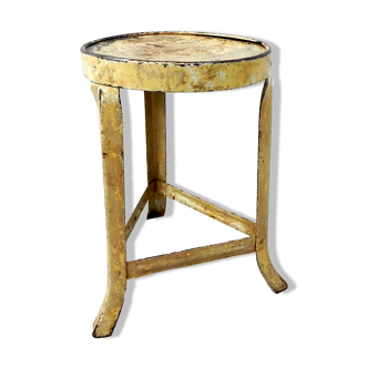 Tabouret industriel en acier, trépied