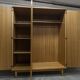 Scandinavian 3-door wardrobe in blond teak