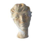 Tête en plâtre décorative