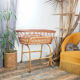 Couffin on foot in vintage rattan 50s
