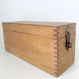 Old wooden library card box