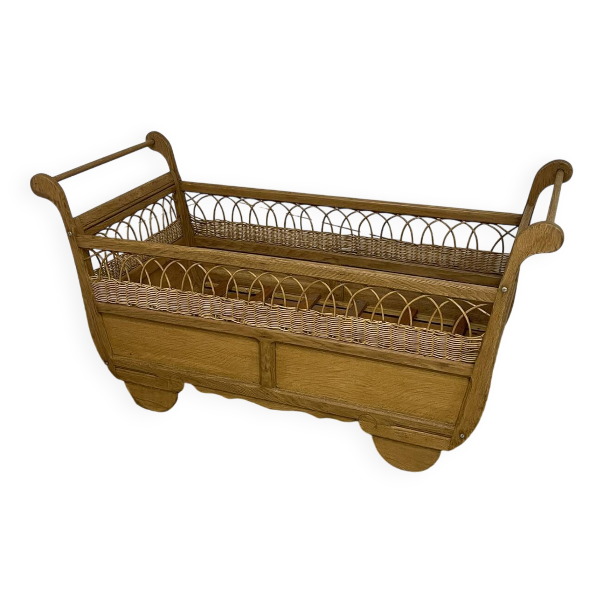 Lit bébé bois et rotin