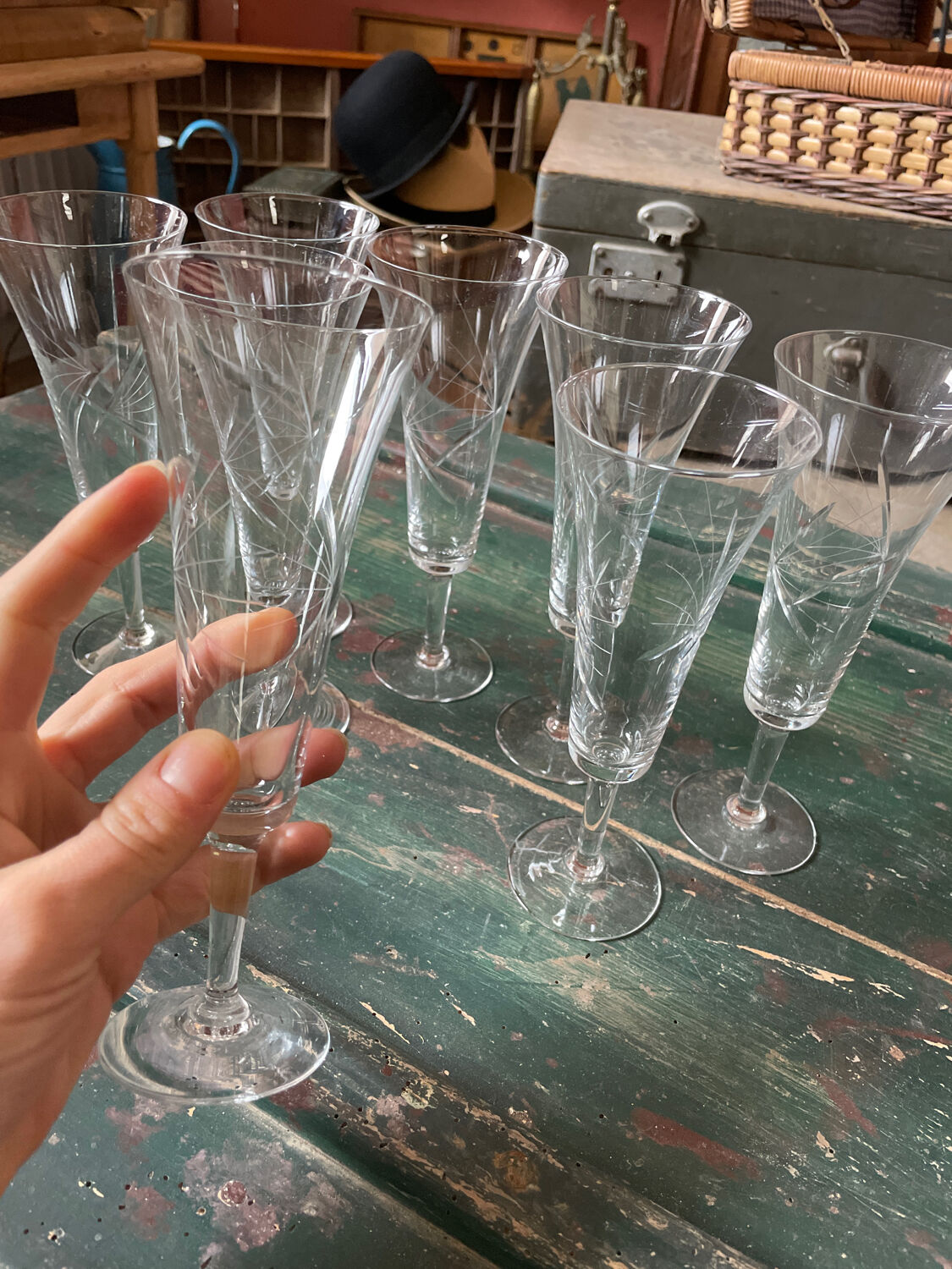 8 champagne flutes RGR